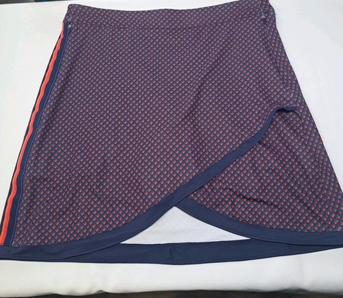 Peter Millar Performance Laura Wrap Golf Skort Size Small Deco Star Navy EUC 