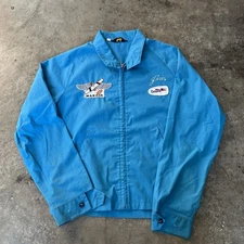 Vintage Sir Jac 60s 70s Jacket Medium Chain Stitch Maxair Cessna Airplane Flying