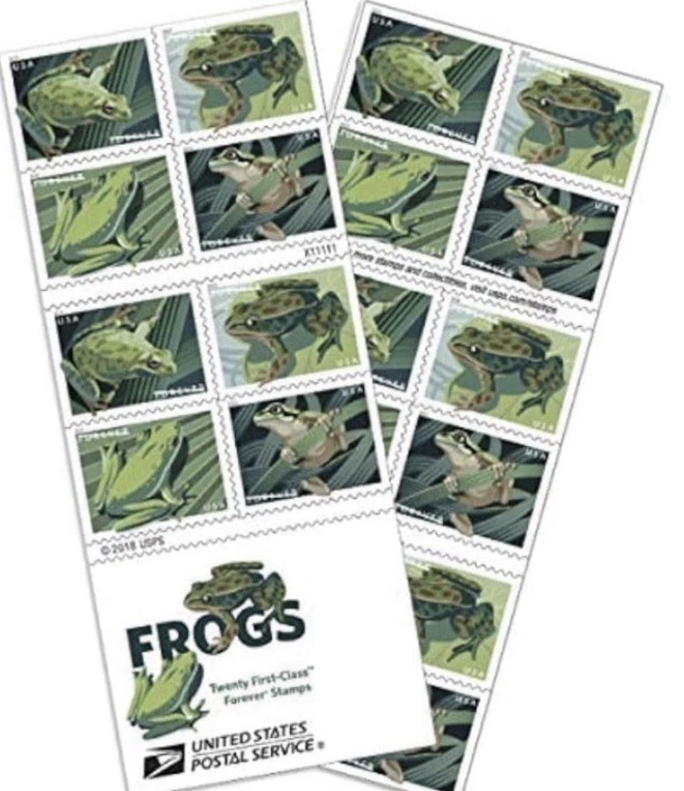 FROGS!  1st Class Stamps   20/booklet