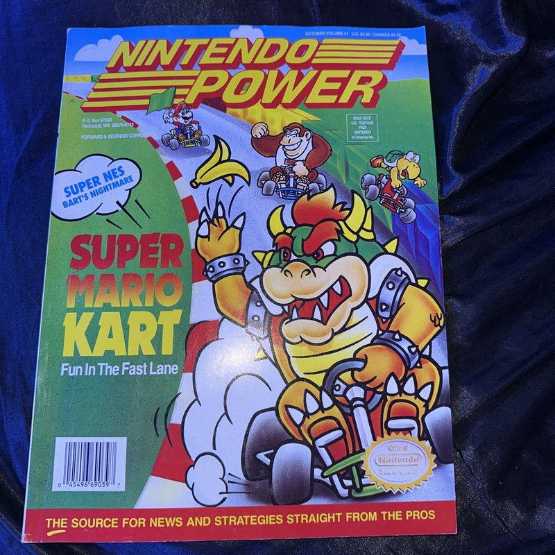 Nintendo Power Volume 41 Super Mario Kart Poster And Cards Intact