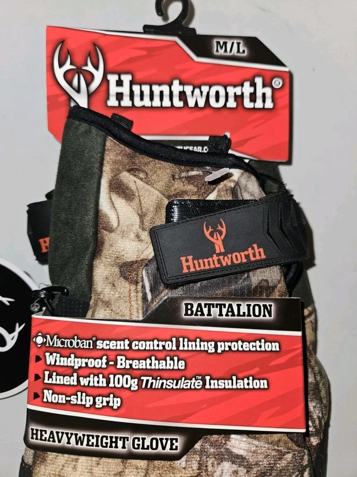 New! Huntworth Realtree Max-1 XT Camouflage Heavyweight Battalion Gloves Sz M/L - Image 4 of 4