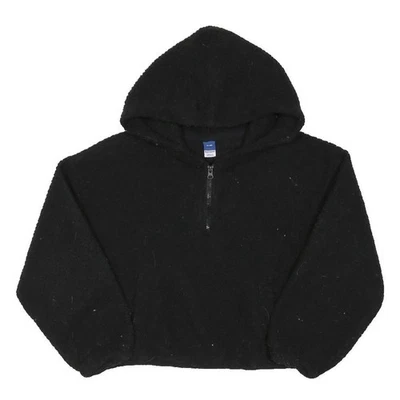 OLD NAVY Fille Noir Uni Pull Col Rond Manches Longues Mélange Coton 7-8Y - Photo 1/4