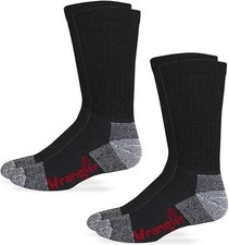 Large Wrangler Riggs Workwear Men's Steel Toe Cushioned Boot Socks 2 Pairs 