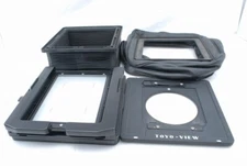 Exc Toyo View 4x5 Ground Glass Back Adapter , Bellows , Lens Board Set *WC31