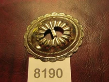 # 8190  OVAL  CONCHO 6 pcs  NICKEL PLATED  SLOTTED CONCHO  NEW !  Leather belts 