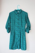 Anthropologie | Reformed Boho Teal Green Printed Shirtdress Size S