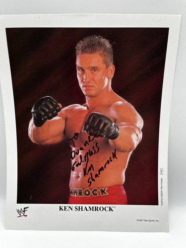 1996 Ken Shamrock WWF Jakks Pacific/Titan Sports Action Figure w/Signed WF PIC - Picture 4 of 11