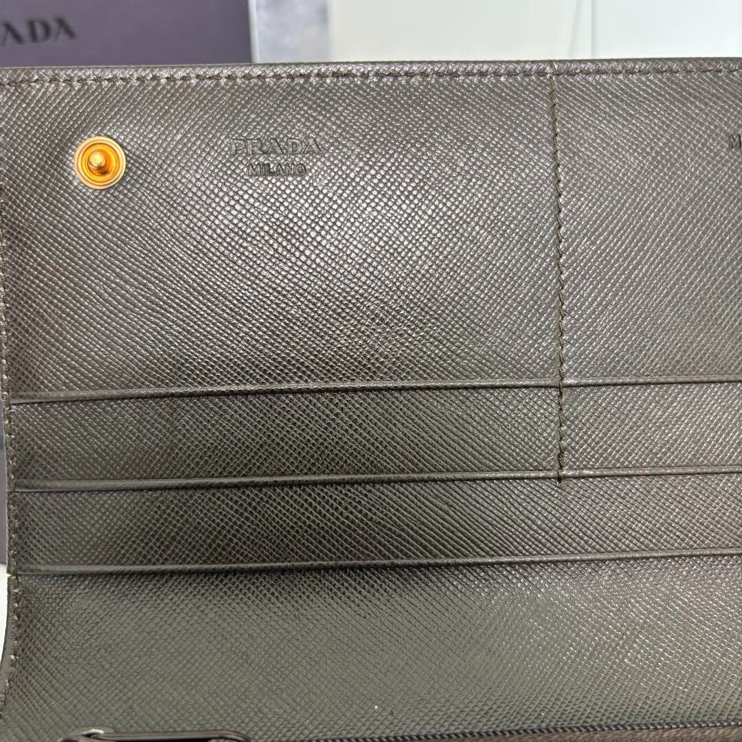 Prada Black Nylon Leather Long Wallet with Box ,cards Authentic