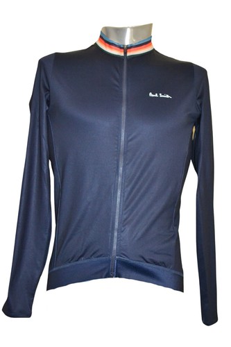 Paul Smith Navy Artist Stripe Trim Cycling Jersey Long Sleeve Mens “L" BNWT