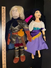 Disney PHOEBUS & ESMERALDA Doll Set Hunchback of Notre Dame VTG Fabric Plush 18”