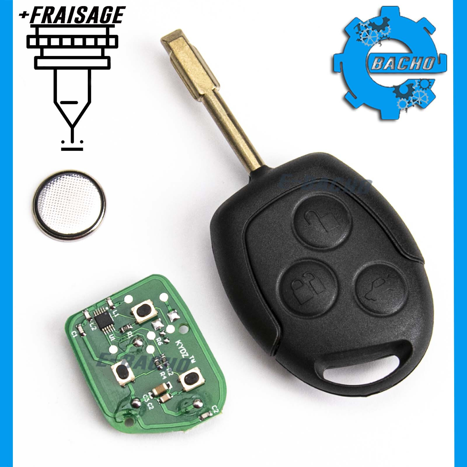 Clé Ford Focus et Fiesta en panne ? Remplacement 3 boutons avec service de fraisage