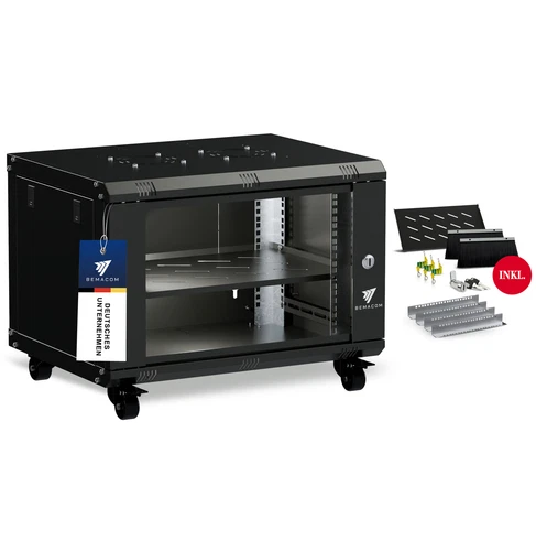 Netzwerkschrank Serverschrank Server-Racks 7U Schwarz 450x600x385 inkl. Zubehör
