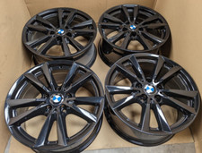 4x GENUINE GLOSS BLACK BMW X5 X3 X4 SERIES 18" F SERIES ALLOY WHEELS