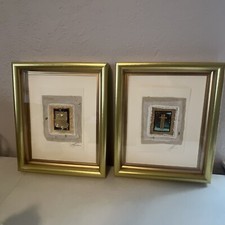 Pair Of Kara Young Mixed Media Art Cards Framed