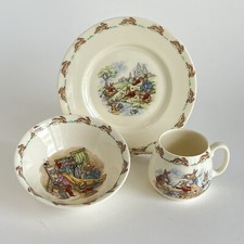 Bunnykins Children's 3 pc Dish Set Bone China Plate Bowl Cup Royal Doulton