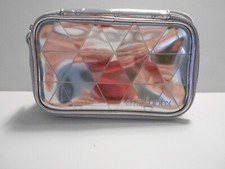 Smashbox Silver Makeup Case, 2 Inside Slots, Zip Closure, NEW