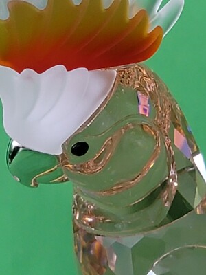Swarovski Crystal Cockatoo Paradise Red Bird On Perch Retired