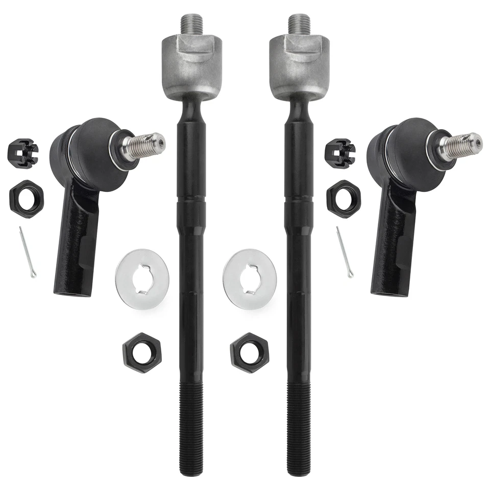 Front Inner Outer Tie Rod 4x For 1995-2004 Toyota Tacoma 2WD w/Power Steering - Image 2 of 4