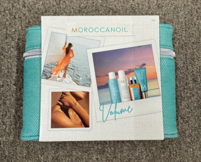 MOROCCAN OIL VOLUME TRAVEL SET KIT SHAMPOO CONDITIONER TREATMENT AND HAND CREAM