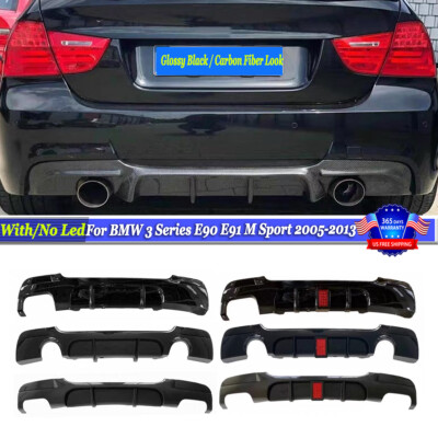 Twin/Dual/Quad Exhuast Rear Bumper Diffuser For BMW 3 Series E90 E91 M Sport 4DR