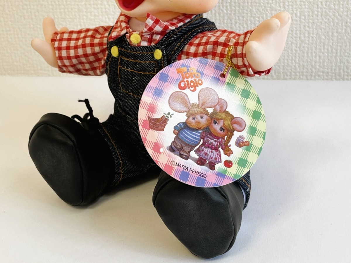 Showa Era Topo Gigio Soft Vinyl Mascot Figure – Sitting Overalls 8
