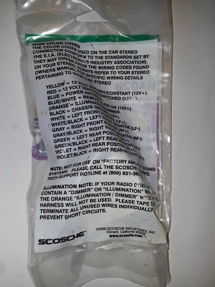 Scosche HA02B | Factory Wiring Harness | 1986-Up Honda (Brand New!) - Image 3 of 3