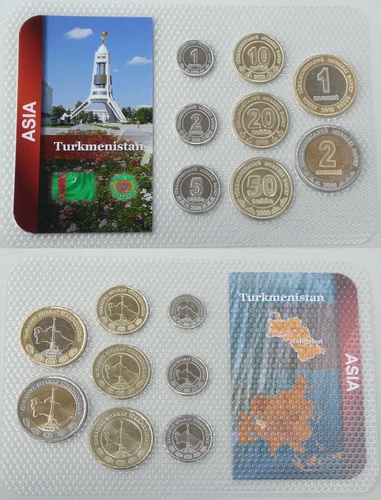 Turkmenistan KMS Coin Set 2009-2010 Uncirculated In Blister Card