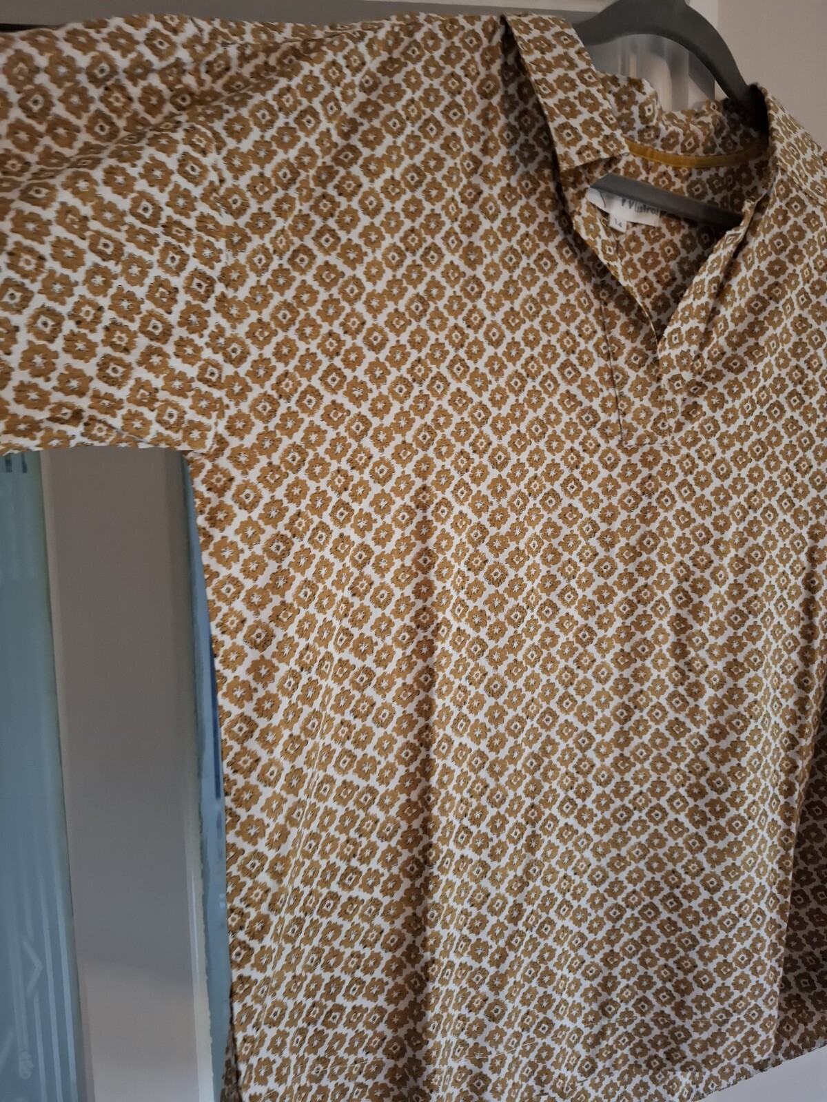 Mistral Shirt 14. Ikat Diamonds Woven Shirt, Honey Mustard multi RRP £49.99 image 7