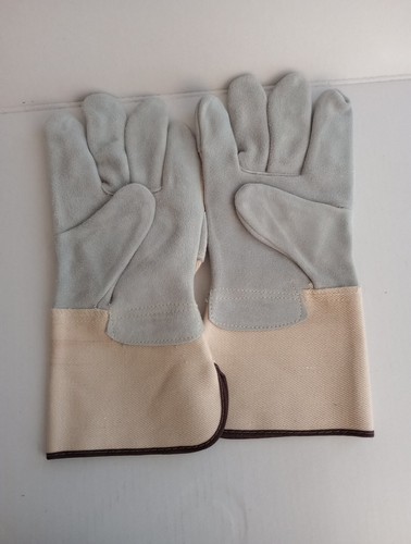 Split Cowhide Leather Work Gloves Double Palm Sewn - Picture 2 of 2