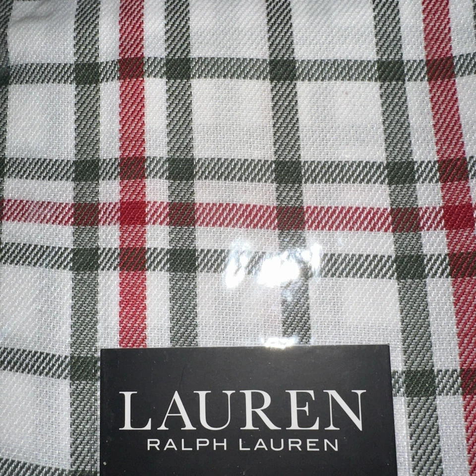 RALPH LAUREN 1 pieza 60”x120” MANTEL OBLONGO ROJO/BLANCO/VERDE CUADROS nuevo en paquete Foto 3 de 4
