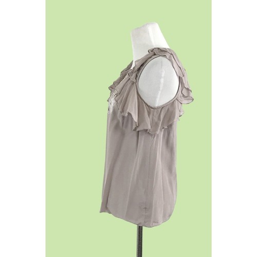 Tibi Women's Sleeveless Ruffle Sleeveless Silk Top Size 2 - Picture 2 of 8