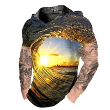      Hombre Manga Corta Sudadera Capucha Amarillo Negro Entrenamiento Casual Suave