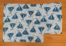 Vintage 1950s TerryCloth Fabric Boats Novelty Sailboats Striped Bandana Terry 60