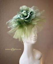 Kentucky Derby Hat Royal Ascot Sage Moss Olive Green Rose Fascinator Del Mar Hat