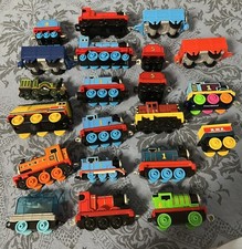 Thomas the Train Die Cast Metal Train Lot - Some Plastic Cars 21 Pieces in All