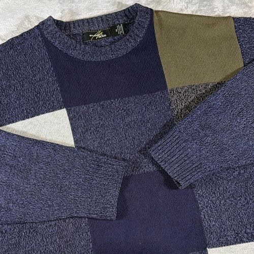 Bill Blass, 90s Vintage Bill Blass Studio Colorblock Knit Sweater | 2XL