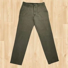 Banana Republic 34" Pantalon Chino Sergé Vert Armée Coupe Droite Homme Taille 32