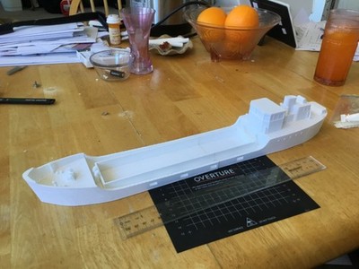 HO  Scale Waterline Coastal Freigher Cargo Ship Bulk Carrier Kit 3-d Unpainted