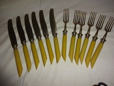 Antik Solingen Tafelbesteck Horngriffe Catatin Antik Edel Messer + Gabel
