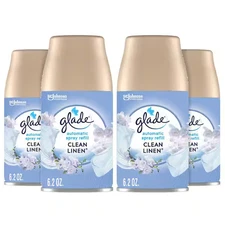 Glade Automatic Air Freshener Refill Clean Linen 6.2oz 4-Pack Odor Eliminator