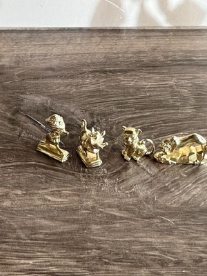 Vintage Disney The Lion King Gold Tone Miniature Figures Timon Pumbaa Simba Lot