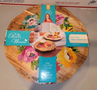 New Pioneer Woman Sweet Romance Blossom Lazy Susan Set Of 2 Different Sizes