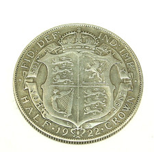 1922 GEORGE VI SILVER HALF CROWN CONDITION THE COIN FOR SALE IS IN PHOTO.