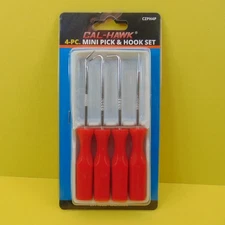 4-Piece Mini Hook & Pick Set Precision Tools for Automotive Crafts Hobby Jewelry