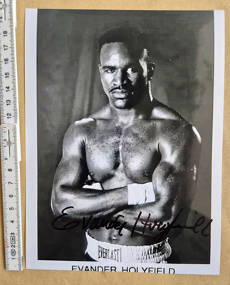 Orginal Autogramm Evander Holyfield Boxlegende !