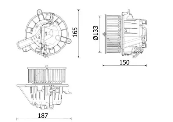 Ventola abitacolo Abitacolo per veicolo con guida a Sx AB 325 000P MAHLE per VW