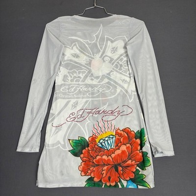 chinese dress ladies Ed Hardy Women's Dragon Long Sleeve Mini Dress Black main image 0