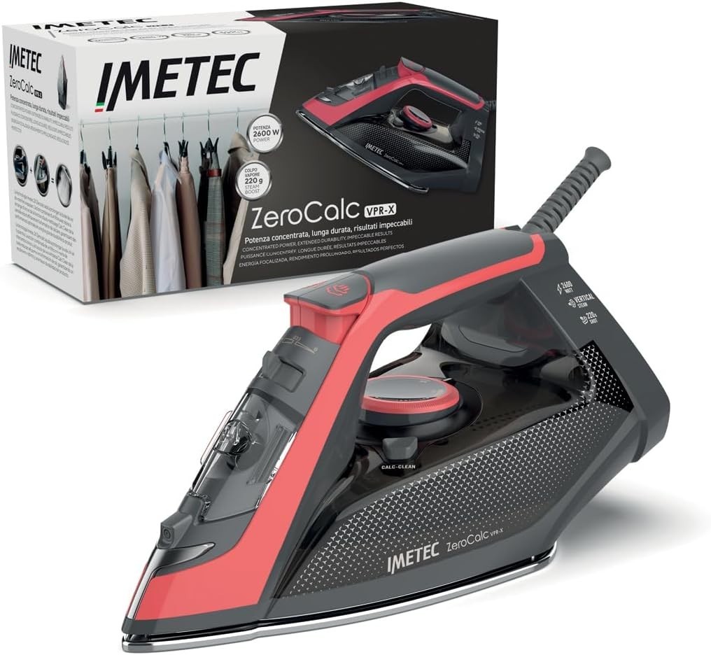 Imetec Zerocalc VPR-X – Ferro da stiro a vapore 2600 W con colpo vapore 220