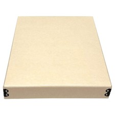 Museum Storage Box Tan 8x10x1.5 Inch Archival Boxboard DropFront Metal Edge