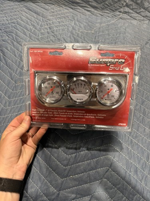 #ad #ad NEW Sunpro CP8208 2quot; Triple Guage Kit Water Oil Temperature Pressure Voltmeter $55.00